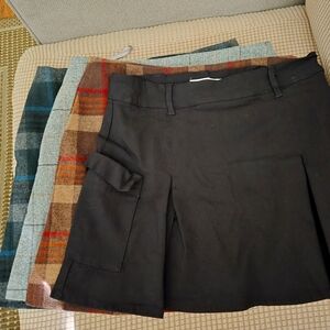 Cute plaids and black skirt